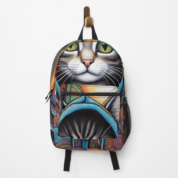 Item preview, Folk Art apprehensive Kitten wearing a hoodie in a big city back alley designed and sold by Colin Bentham.