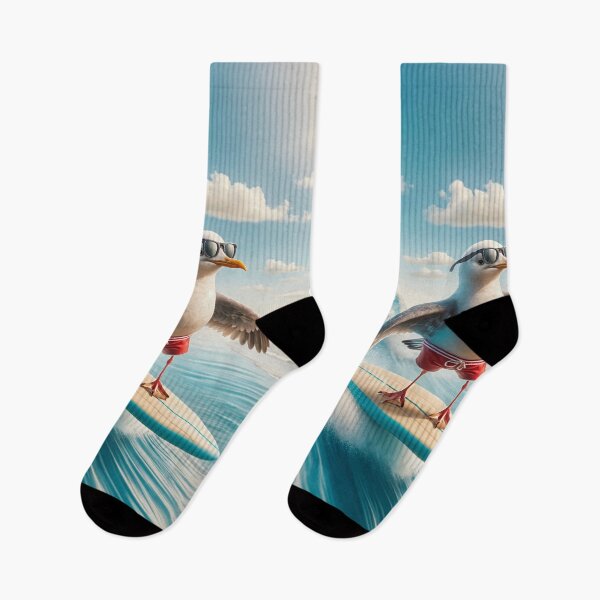 Item preview, Surfing Seagull with Sunglasses on a Wave designed and sold by CritterManiaUK.