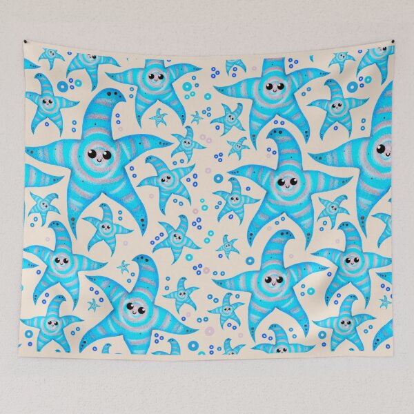 Item preview, cute cyan spiral starfish - light designed and sold by doveydotdraws.