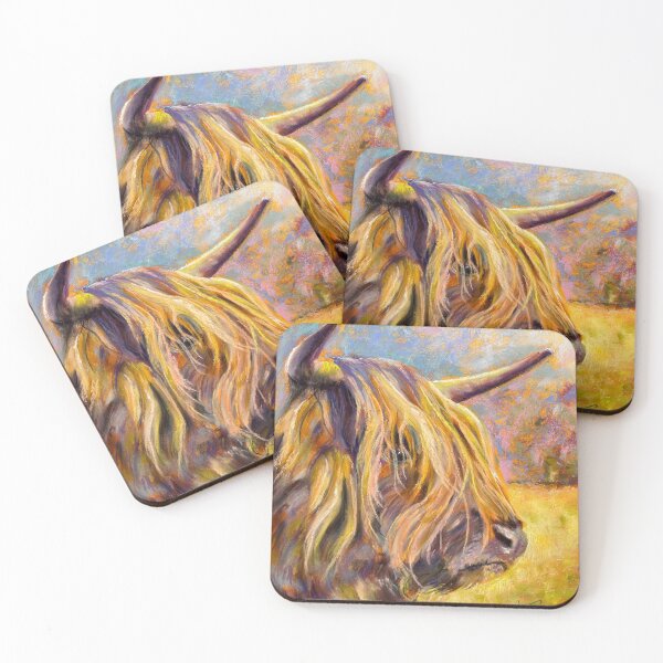 Item preview, Pensive Coo highland cow designed and sold by CathiePuaArt.