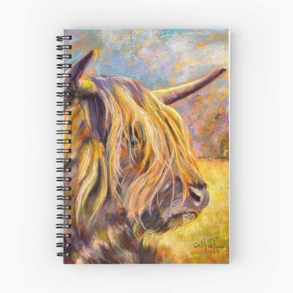 Item preview, Pensive Coo highland cow designed and sold by CathiePuaArt.