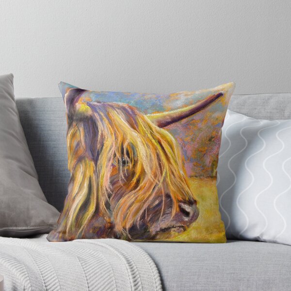 Item preview, Pensive Coo highland cow designed and sold by CathiePuaArt.