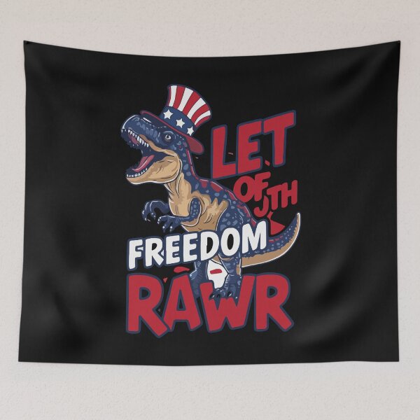Item preview, Let Freedom Rowr Patriotic Dinosaur designed and sold by MysticOzzy.