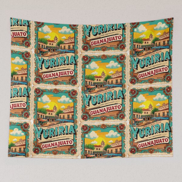 Item preview, Greetings from Yuriria Guanajuato Mexico Magic Town Postcard Vintage Travel designed and sold by TravelPostcardGems.