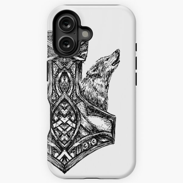 Item preview, Thors Hammer with wolf - Mjolnir Norse Mythology designed and sold by shellisart.