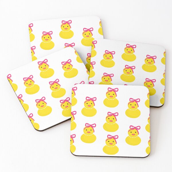 Item preview, Coquette pink rubber duck pattern designed and sold by Prettyinpinks.