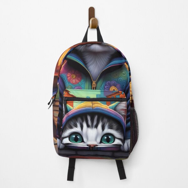 Item preview, Kitten wearing a hoodie in a big city back alley designed and sold by Colin Bentham.