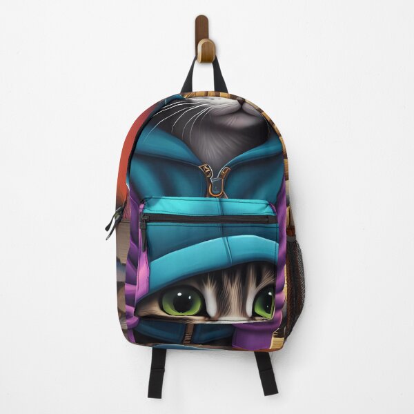 Item preview, Kitten wearing a hoodie in a big city back alley designed and sold by Colin Bentham.