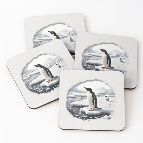 Item preview, Penguin at the South Pole Polar caps melting Global warming Climate change Antarctica Icebergs endangered animals designed and sold by Annika Shurafa.
