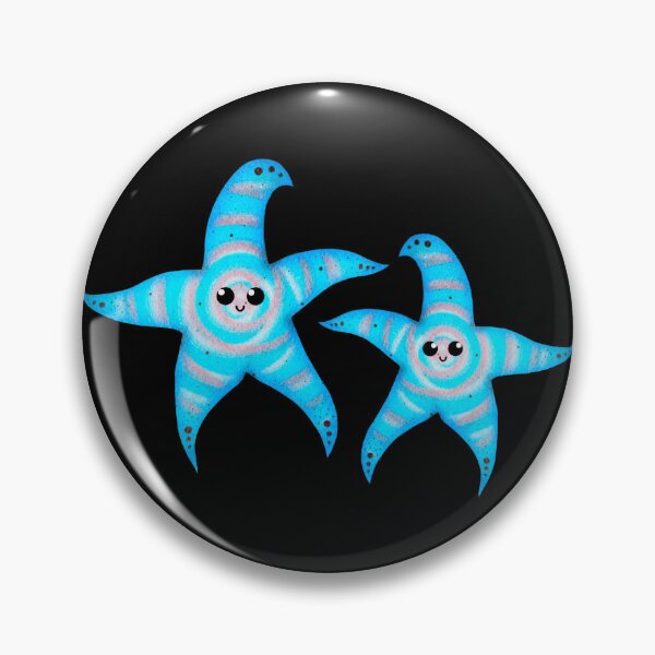 Item preview, cute cyan spiral starfish - dark designed and sold by doveydotdraws.