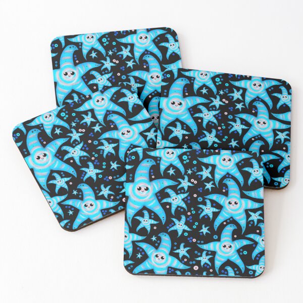 Item preview, cute cyan spiral starfish - dark designed and sold by doveydotdraws.
