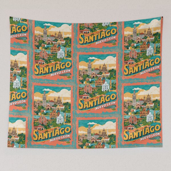 Item preview, Santiago Nuevo Leon Mexico Magic Town Postcard Vintage Travel designed and sold by TravelPostcardGems.