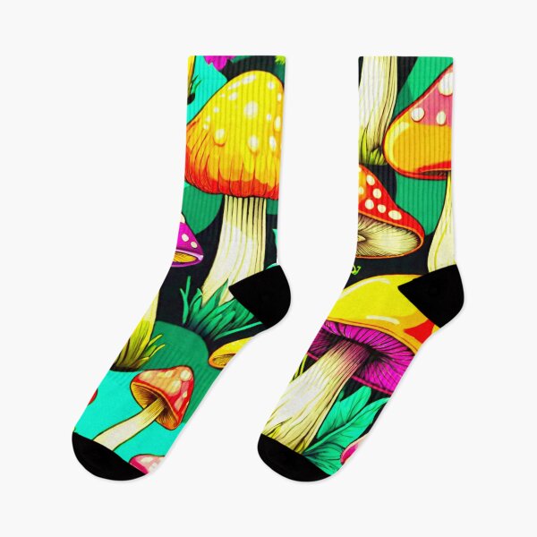 Item preview, Vibrant Colorful Neon Mushrooms in a Mystical Forest designed and sold by GrizzlyCollective.