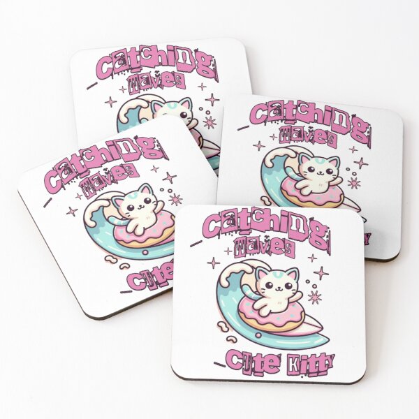Item preview, catching waves cute kitty designed and sold by Casa Barata.