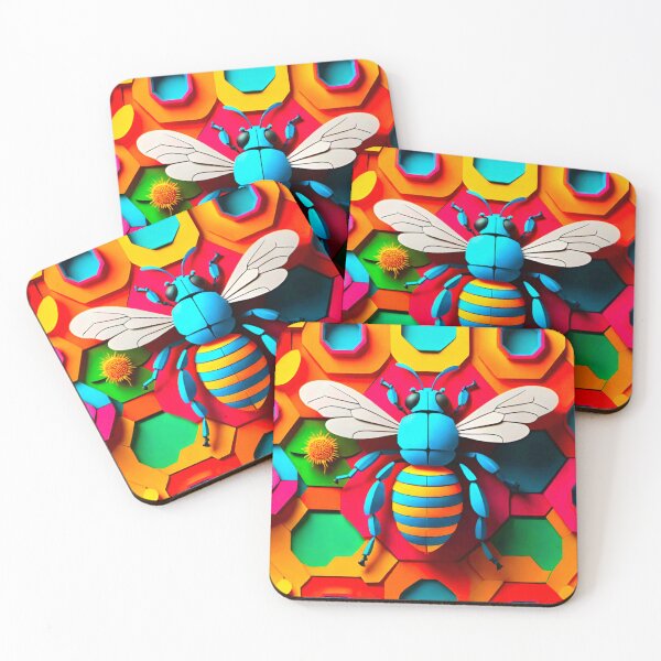 Item preview, Vibrant Neon Bee and Hive Design designed and sold by GrizzlyCollective.