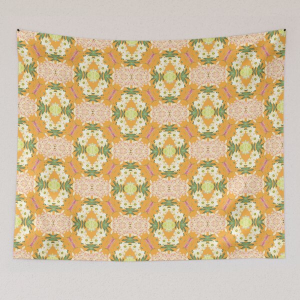 Item preview, Arancia Watercolour Floral Damask in Bright Orange, Pink and Cream designed and sold by Piccolo Fiore Prints.
