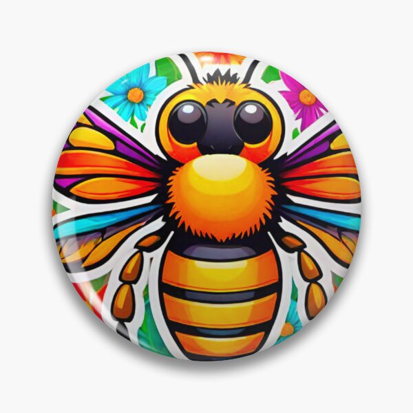 Item preview, Vibrant Neon Bee Sticker Design designed and sold by GrizzlyCollective.