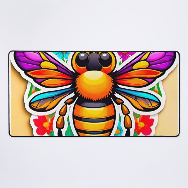 Item preview, Vibrant Neon Bee Sticker Design designed and sold by GrizzlyCollective.