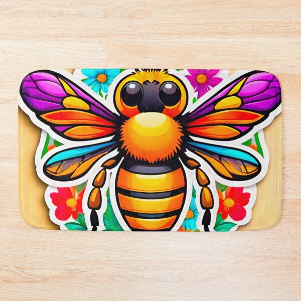 Item preview, Vibrant Neon Bee Sticker Design designed and sold by GrizzlyCollective.