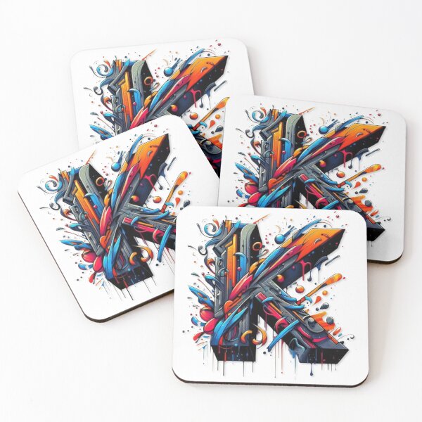 Item preview, artistic and graffiti-style design for the letter 'K' designed and sold by kankan22.