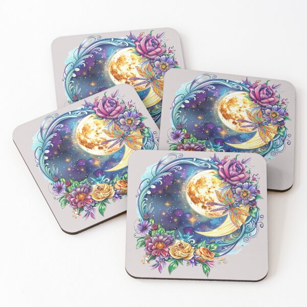 Item preview, Celestial Dragonfly – Full Moon and Floral Art T-Shirt designed and sold by Mrrjgraphic.