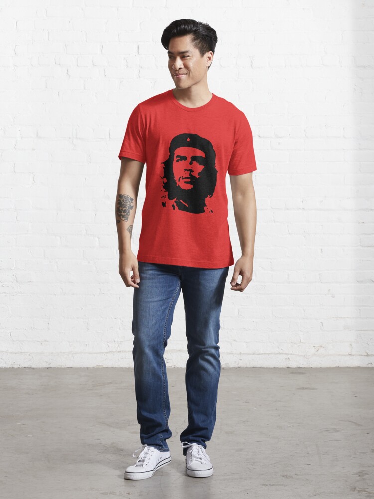 Che Guevara T Shirt Red On Black Portrait Cuban Revolution Official Mens  Size S