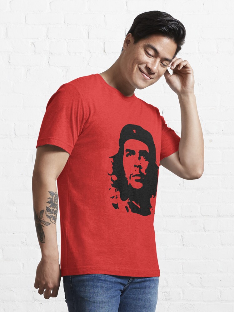 Che Guevara Men's Red Face Short Sleeve T-Shirt, Red, Small : Che