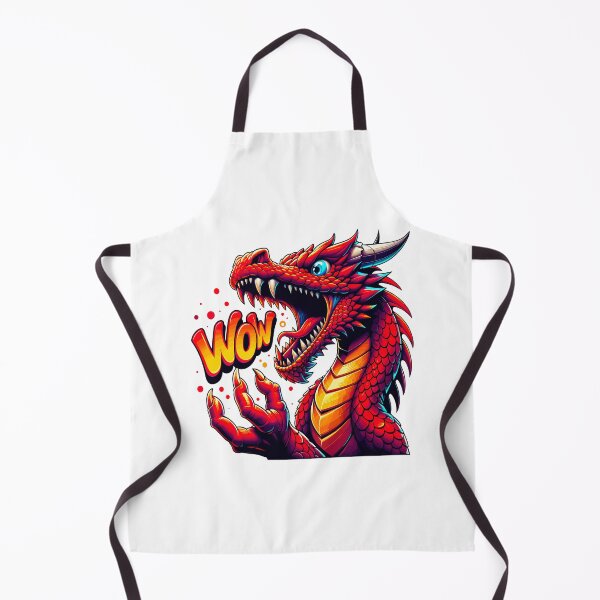 Item preview, Vibrant "Surprised Red Dragon with 'WOW' Text" - Whimsical Fun for Fantasy Lovers designed and sold by InwzaDesign.