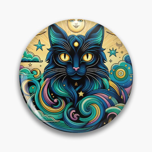 Item preview, Black Cat in a Cosmic Swirl: Embrace the Mystery designed and sold by zoughlal.