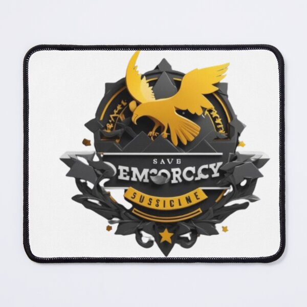 Item preview, Stunning Flat Vector Art Logo for Save Democracy Ecom Academy: Entrepreneur Silhouette with Laptop in Black, White, and Yellow designed and sold by piak-store.
