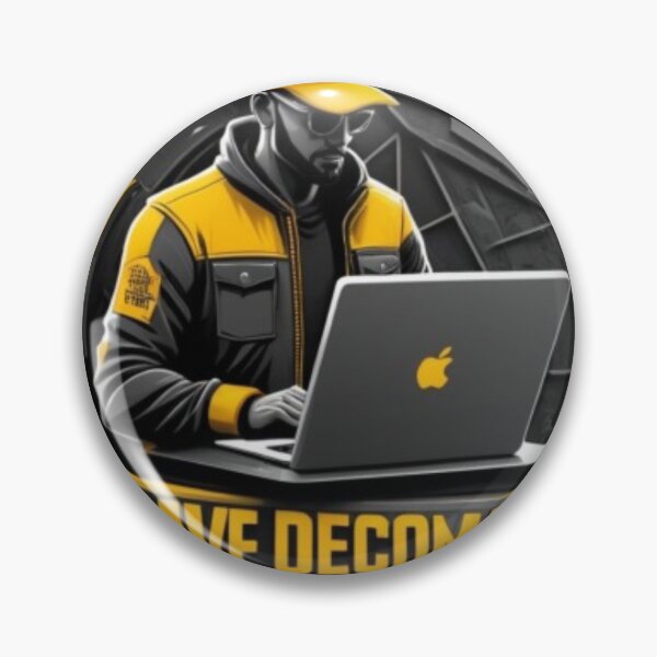 Item preview, Stunning Flat Vector Art Logo for Save Democracy Ecom Academy: Entrepreneur Silhouette with Laptop in Black, White, and Yellow designed and sold by piak-store.