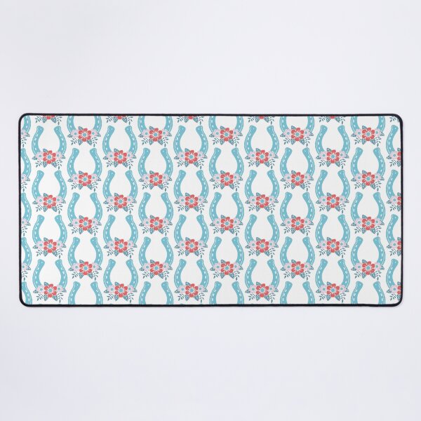 Item preview, light blue horseshoe with flowers designed and sold by colorofmagic.