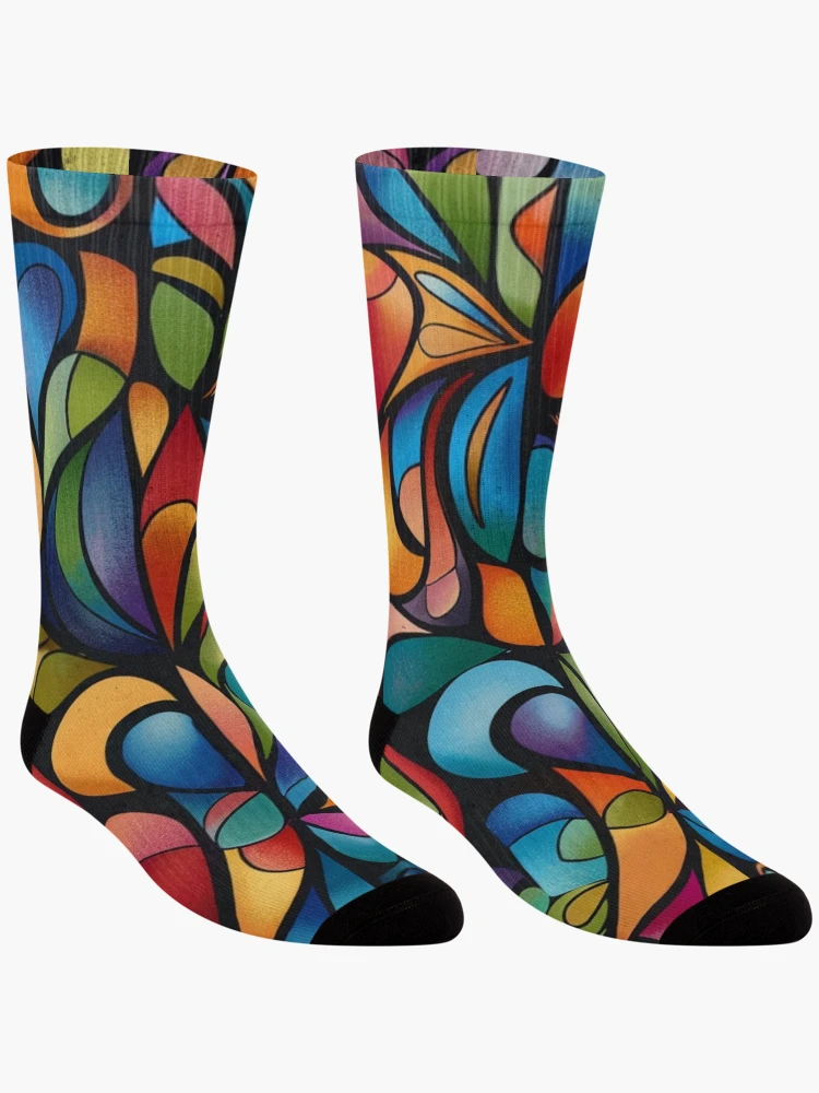 Thumbnail 3 of 5, Socks, Abstract Geometric Pattern designed and sold by PMGDigital.