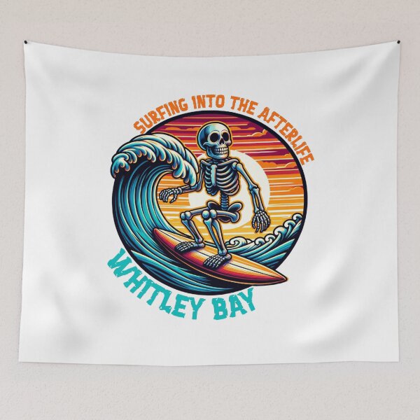 Item preview, Surfing Into The Afterlife Whitley Bay designed and sold by MerchByCraig.