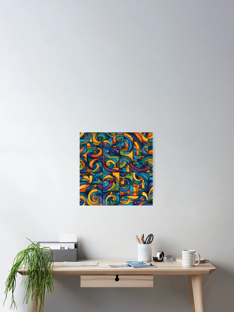 Thumbnail 2 of 3, Poster, Abstract Geometric Pattern designed and sold by PMGDigital.
