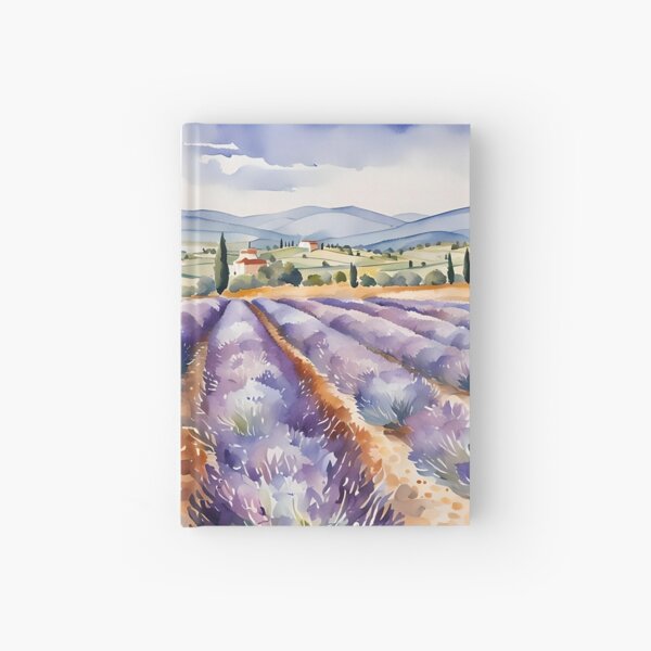 Lavender Field in Provence, France - Watercolour Style Hardcover Journal