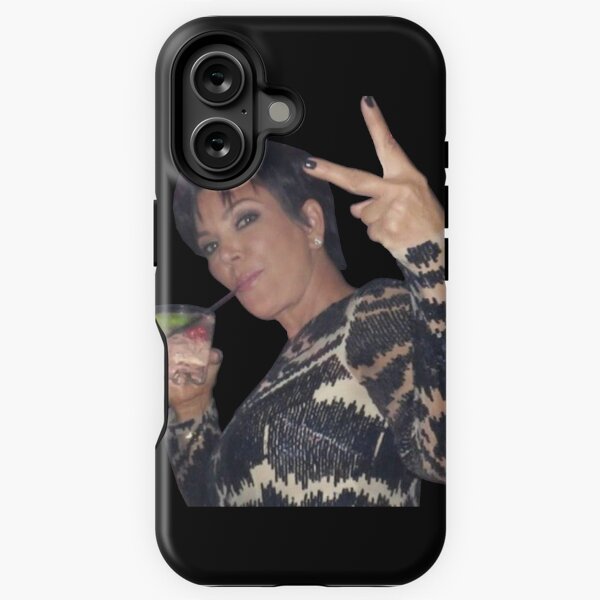 Aperçu de l'œuvre Kris Jenner Signe de paix Ivre Meme Sticker créée et vendue par dezzyrascal.