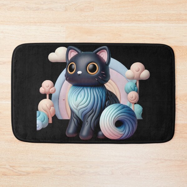 Artikelvorschau, Minimalistische schwarze Katze mit Regenbogen entworfen und verkauft von zoughlal.