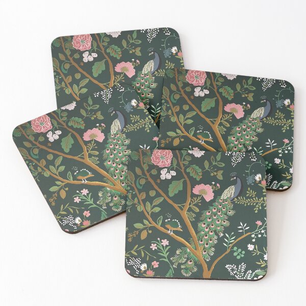 Item preview, "Emerald Elegance: Vintage with Peacock and Flowers" designed and sold by Art-Vortex-fr.