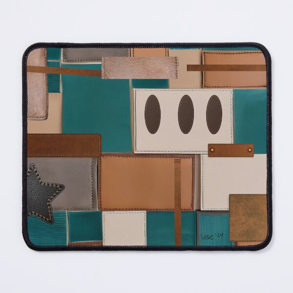 Item preview, Collage Teal Leather Sonata 88 Geometric Patterns designed and sold by Vercmagnus.