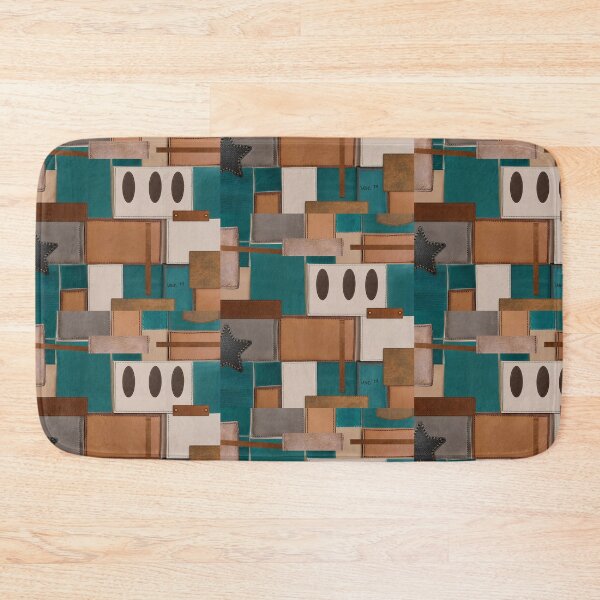 Item preview, Collage Teal Leather Sonata 88 Geometric Patterns designed and sold by Vercmagnus.