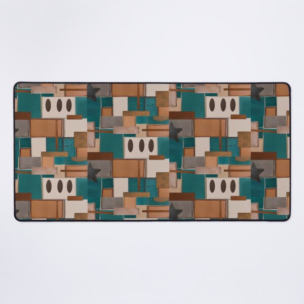Item preview, Collage Teal Leather Sonata 88 Geometric Patterns designed and sold by Vercmagnus.