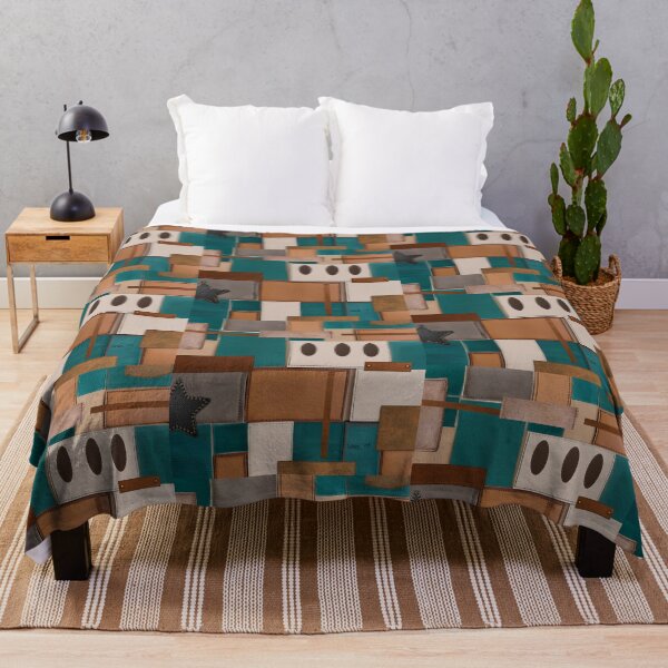 Item preview, Collage Teal Leather Sonata 88 Geometric Patterns designed and sold by Vercmagnus.