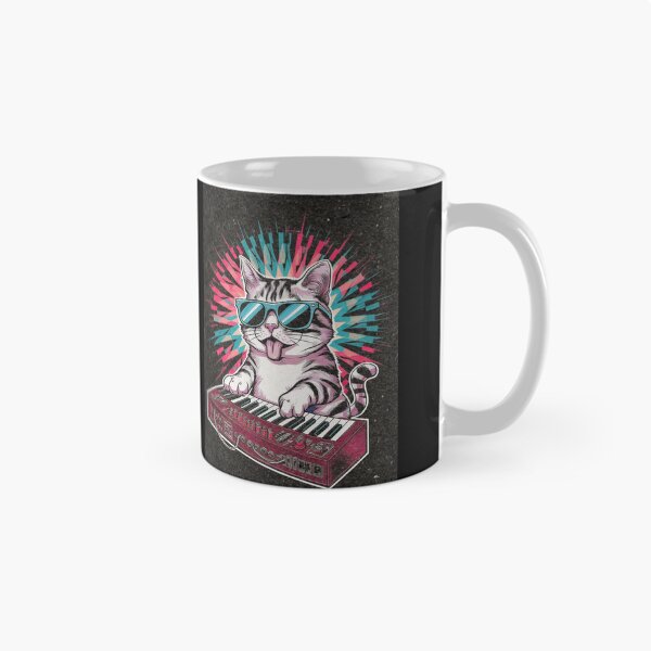 Item preview, Cat Synthesizer - Eye-catching and vibrant design, Vintage Style, Cat playing on keyboard designed and sold by Zibis09.