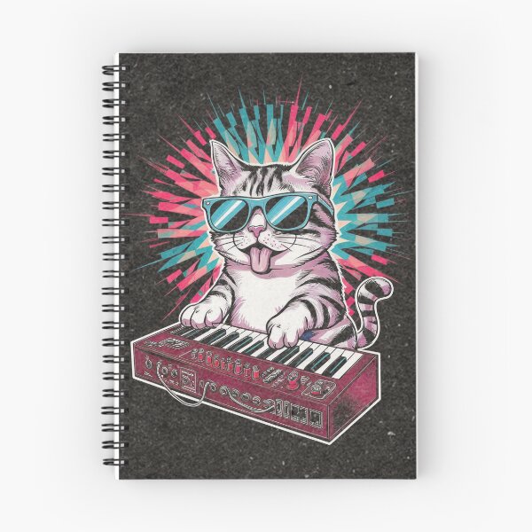 Item preview, Cat Synthesizer - Eye-catching and vibrant design, Vintage Style, Cat playing on keyboard designed and sold by Zibis09.