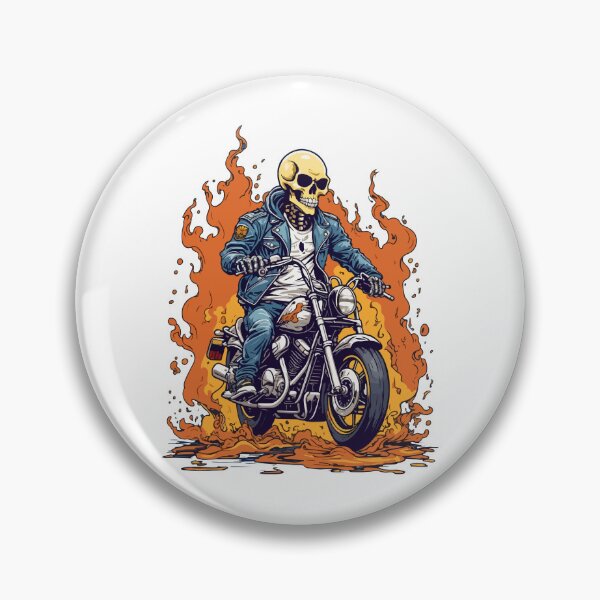 Item preview, Flame skeleton biker motorcycle designed and sold by DastonAkramov.