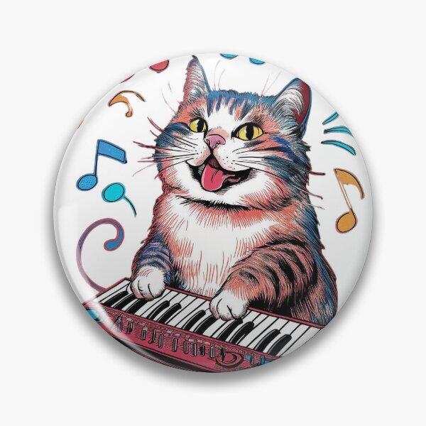 Item preview, Cat Synthesizer - Eye-catching and vibrant design, Vintage Style, Cat playing on keyboard designed and sold by Zibis09.