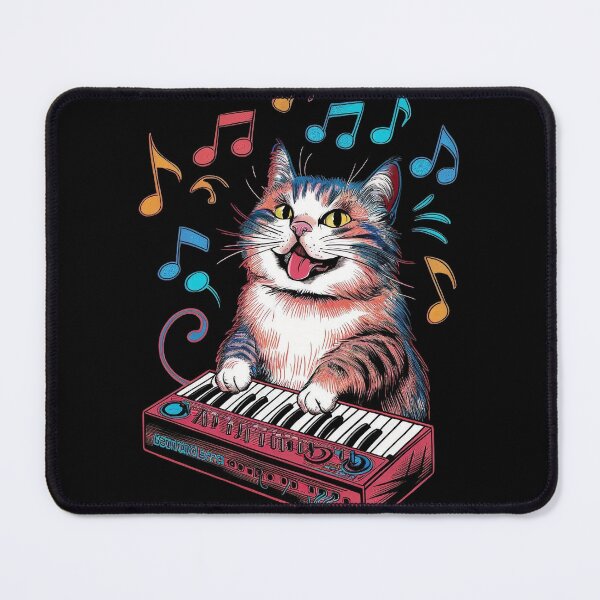 Item preview, Cat Synthesizer - Eye-catching and vibrant design, Vintage Style, Cat playing on keyboard designed and sold by Zibis09.
