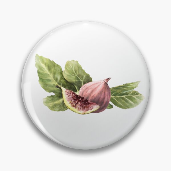 Item preview, Figs with leaves, juicy purple whole and cut fruit. hand-drawn watercolor sticker  designed and sold by BartolArt.