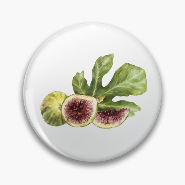 Item preview, Figs with leaves, juicy whole and cut fruit. hand-drawn watercolor food sticker  designed and sold by BartolArt.